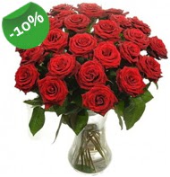 Vazo içerisinde 25 adet kırmızı gül  Tunceli hediye çiçek yolla 