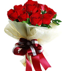 9 adet kırmızı gülden buket tanzimi  Tunceli çiçek servisi , çiçekçi adresleri 