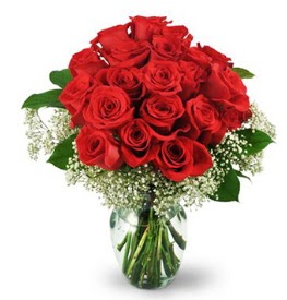 25 adet kırmızı gül cam vazoda  Tunceli online çiçekçi , çiçek siparişi 
