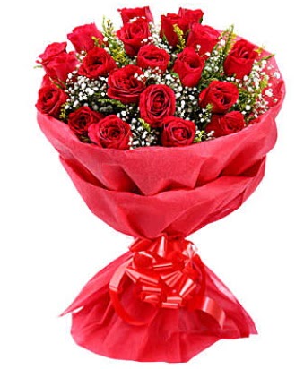 21 adet kırmızı gülden modern buket  Tunceli kaliteli taze ve ucuz çiçekler 