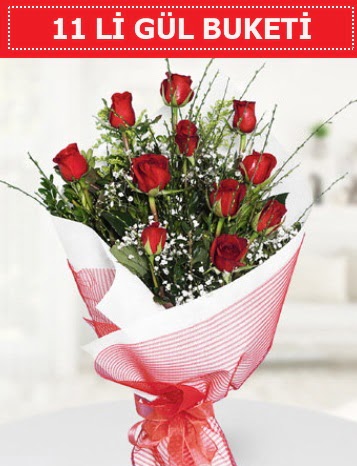 11 adet kırmızı gül buketi Aşk budur  Tunceli çiçek servisi , çiçekçi adresleri 