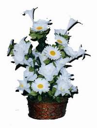 yapay karisik çiçek sepeti  Tunceli çiçek , çiçekçi , çiçekçilik 