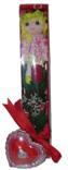  Tunceli çiçek , çiçekçi , çiçekçilik  kutu içinde 1 adet gül oyuncak ve mum 