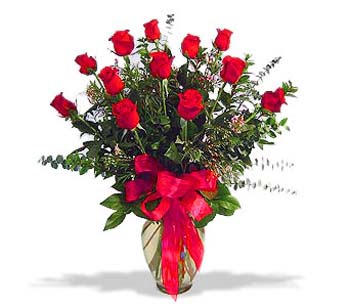 çiçek siparisi 11 adet kirmizi gül cam vazo  Tunceli ucuz çiçek gönder 