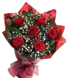 6 adet kırmızı gülden buket  Tunceli 14 şubat sevgililer günü çiçek 
